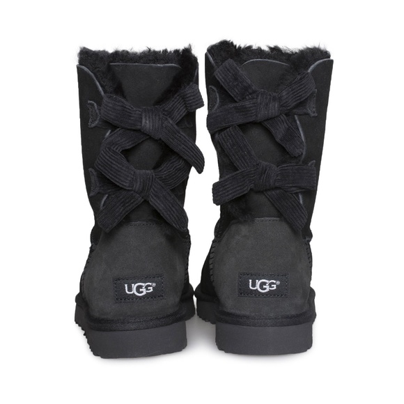 UGG CORDUROY Bailey Bow Boots BLACK NIB